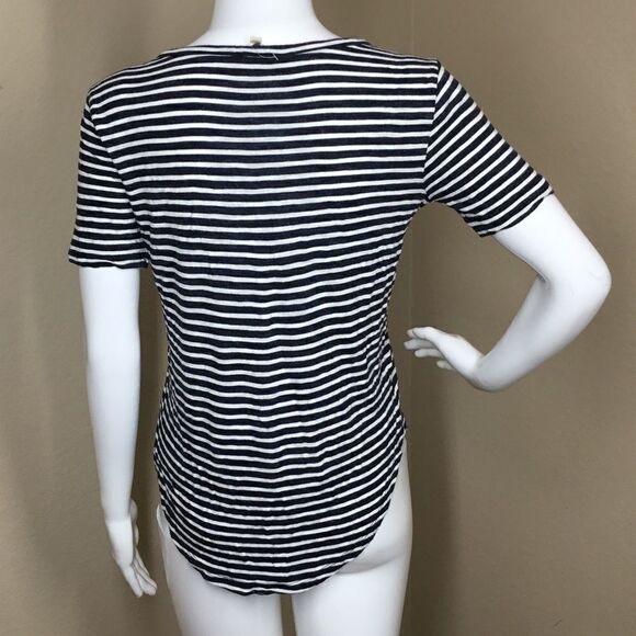 Madewell Anthem Stripe Split Neck Tee (A7) - Picture 2 of 5